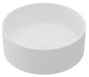 Lavabo da appoggio Kros tondo in ceramica L 36 x H 14 cm bianco