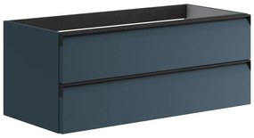 Mobile da bagno sotto lavabo Fusion blu laccato opaco L 99.5 x H 40 x P 45.5 cm 2 cassetti, lavabo non incluso