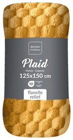 Coperta giallo ocra in microflanella 125x150 cm Mini Frosty – douceur d'intérieur