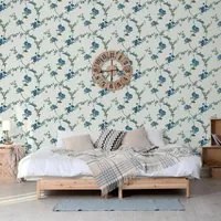 DUTCH WALLCOVERINGS Carta da Parati Flower Azzurro 442586