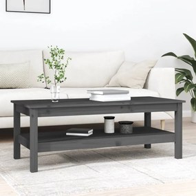 Tavolino da salotto grigio 110x50x40 cm legno massello di pino