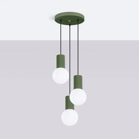 Sollux SL.1725 - Lampadario a sospensione con filo HALO 3xG9/8W/230V diametro 25 cm verde