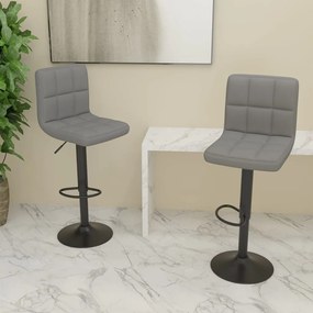 Sgabelli Da Bar 2 Pz Grigio Chiaro İn Tessuto /