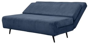 Divano letto in velluto a coste blu 140 cm Mallory - Støraa