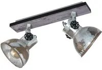 Spot Rustico Country Barnstaple Legno Marronemarrone Patinato 2 Luci E27 40W