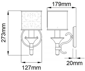 Kichler KL-LACEY1-AP - Applique da parete LACEY 1xE14/40W/230V cromo opaco