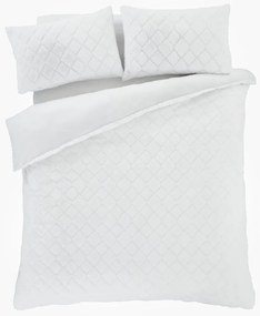 Biancheria da letto singola bianca micro felpata 135x200 cm Cosy Diamond - Catherine Lansfield