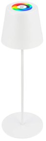 Lampada Da Tavolo Moderna Coloris Metallo Bianco Led Integrato 3W 2700K