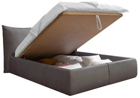 Letto matrimoniale imbottito grigio scuro con contenitore con griglia 180x200 cm Jade - Bobochic Paris