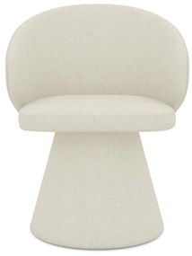 Sedia da pranzo color crema in imbottito Uala – Makamii