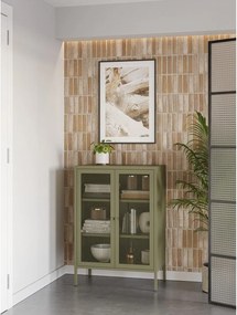 Armadietto verde in metallo 70x100x40 cm Fayna – Marckeric