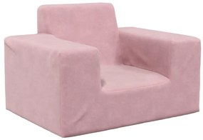 Divano per bambini rosa in morbido peluche