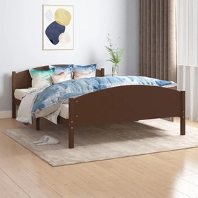 Giroletto Senza Materasso Marrone Scuro 160x200 Cm Legno Pino /