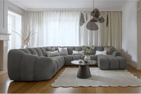 Divano angolare grigio (con penisola a sinistra/a U) Shell – Miuform