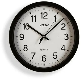Orologio da Parete Versa Nero Plastica Quarzo 4,3 x 30 x 30 cm