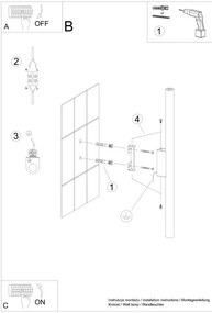 Lampada da parete bianca ø 2,5 cm Fideus – Sollux