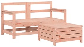 Set divani da giardino 3 pz in legno massello abete douglas