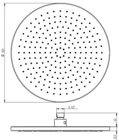 Soffione tondo 30 cm anticalcare con ugelli in silicone erogazione a pioggia cromo