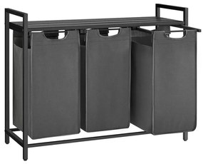 Cesto portabiancheria REX nero/grigio