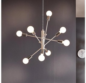 Eglo 98017 - Lampadario a sospensione con filo GRADOLI 8xE27/60W/230V bianco