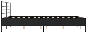 Giroletto nero 160x200 cm in legno multistrato e metallo