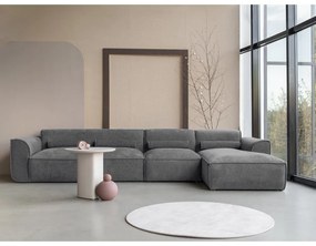 Divano angolare componibile grigio (con penisola a destra) Flex Felix – Miuform