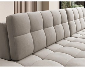 Divano angolare beige allungabile (con penisola a destra/con chaise lounge) con rivestimento in velluto Blezalt – ELTAP