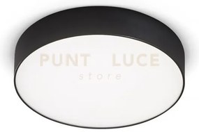 Gpl271c- plafoniera in alluminio nera a led 3000k 1500lm 20w d.21cm
