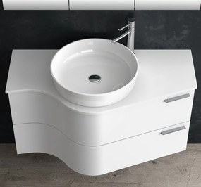 Composizione bagno sospesa 100cm: mobile, specchio contenitore e 2 colonne FORM-100 - KAMALU
