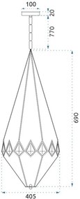 LAMPADA CRISTALLO DIAMENT APP767-3CP