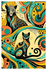 Quadro su tela – Gatti ornamentali