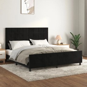 Giroletto Senza Materasso Nero 160x200 Cm İn Velluto /