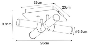 Plafoniera moderna per bagno in ottone 4 luci IP44 - Bath
