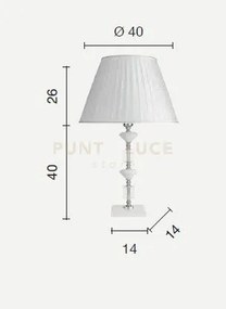 Lume grande gala 1 luci attacco e14 cristallo e cromo h.40+26cm