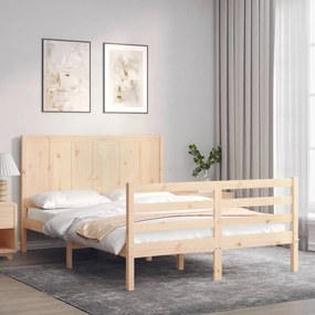Giroletto Con Testiera 140x190 Cm İn Legno Massello /