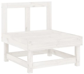 Set Salotto da Giardino 11 pz Bianco in Legno Massello di Pino