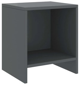 Comodino Grigio Scuro 35x30x40 cm in Legno Massello di Pino