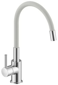Miscelatore cucina lavello e lavanderia bianco canna alta orientabile snodata Snake