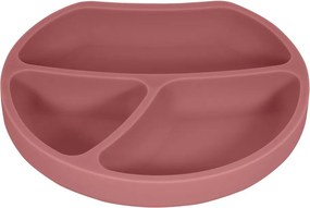 Piatto per bambini in silicone color mattone 19x20,5 cm Dusky Pink - Kindsgut