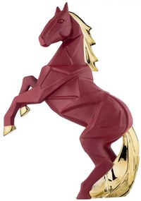 Bongelli preziosi Scultura in marmorino moderna Cavallo stilizzato h 35 - varie colorazioni ROSSO ORO