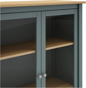 Vetrina verde polveroso in pino massiccio 90x110x40 cm Misti – Marckeric