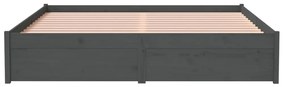 Giroletto grigio in legno massello 150x200 cm 5ft king size