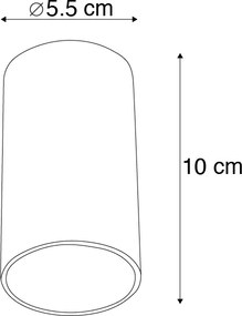 Set di 4 faretti moderni da superficie neri 5,5 cm GU10 50 mm - Tuba