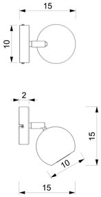 Faretto da parete COMET 1xGU10/8W/230V nero/cromo lucido