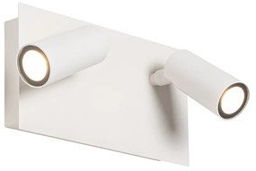 Lampada da parete per esterni moderna bianca con LED 2 luci IP54 - Simon