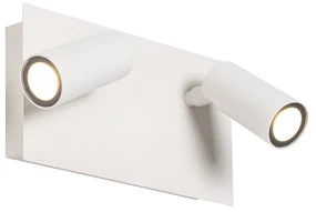 Lampada da parete per esterni moderna bianca con LED 2 luci IP54 - Simon