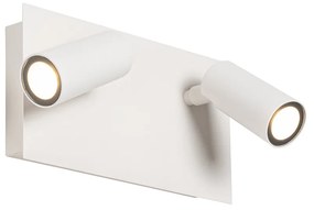 Moderna lampada da parete per esterni bianca con LED a 2 luci IP54 - Simon