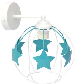Applique per bambini STARS 1xE27/15W/230V turchese/bianco