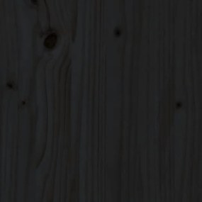 Testiera per letto nera 106x4x104 cm in legno massello di pino