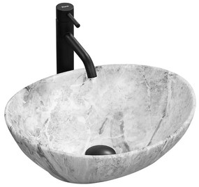 REA-U9908 - Lavabo da appoggio SOFIA 34,5x41 cm ceramica/effetto pietra